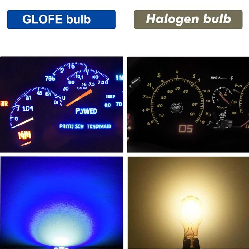 GLOFE T10 194 168 Dash Instrument White LED Light Bulbs Bright Panel Gauge Cluster Dashboard Bulbs 10Pcs/Set (Blue) - Image 3